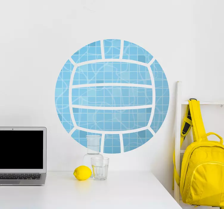 Blauwe bal waterpolo muursticker - TenStickers