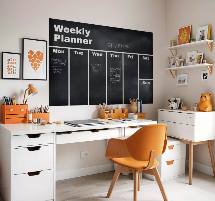 Weekplanner krijtbord sticker - TenStickers