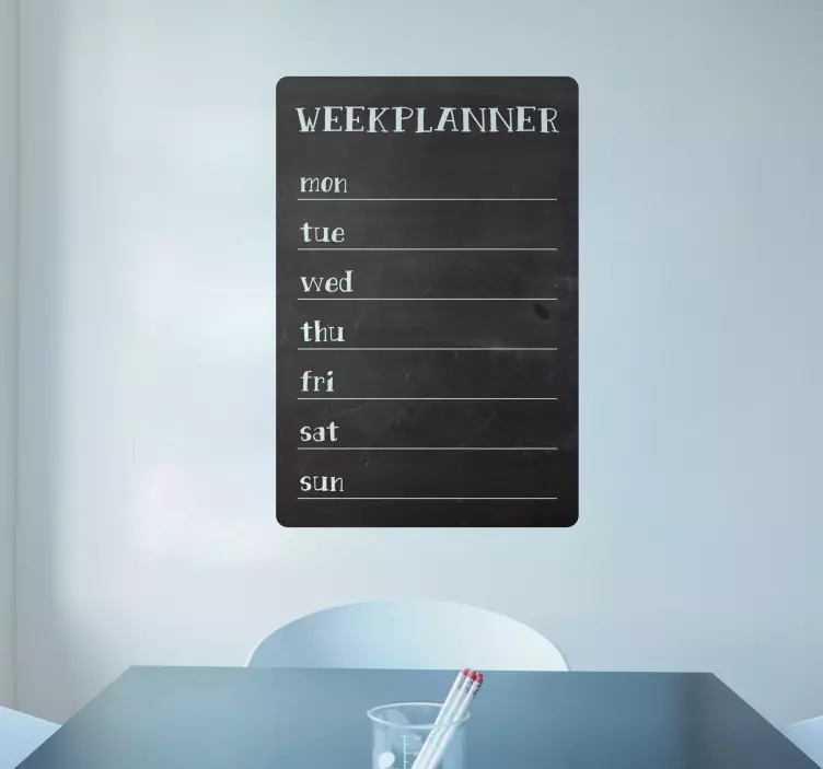 Weekplanner sticker krijtbord - TenStickers