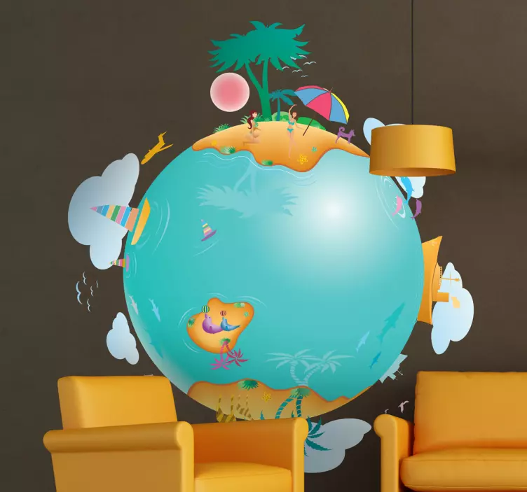 Wereld levend planeet sticker - TenStickers