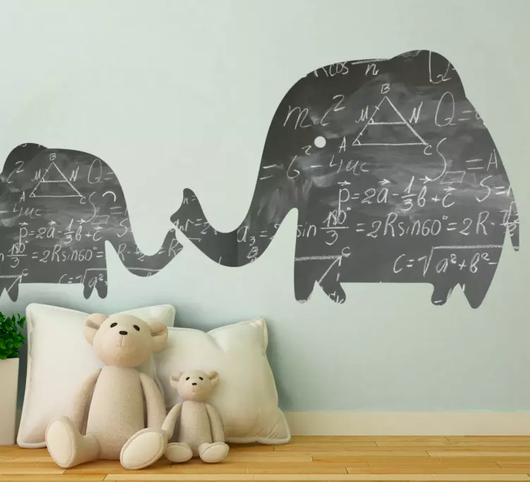 Krijtbord sticker Olifanten familie - TenStickers