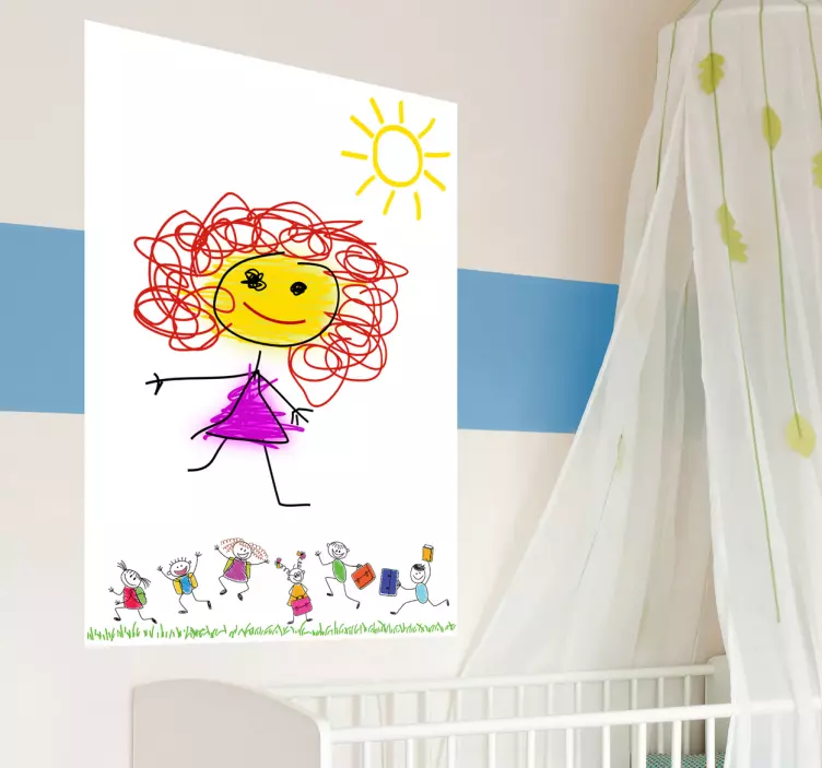 Whiteboard sticker schoolkinderen - TenStickers