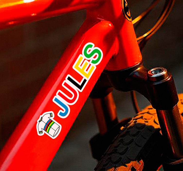 Wielershirt wereldkampioen fiets sticker - TenStickers