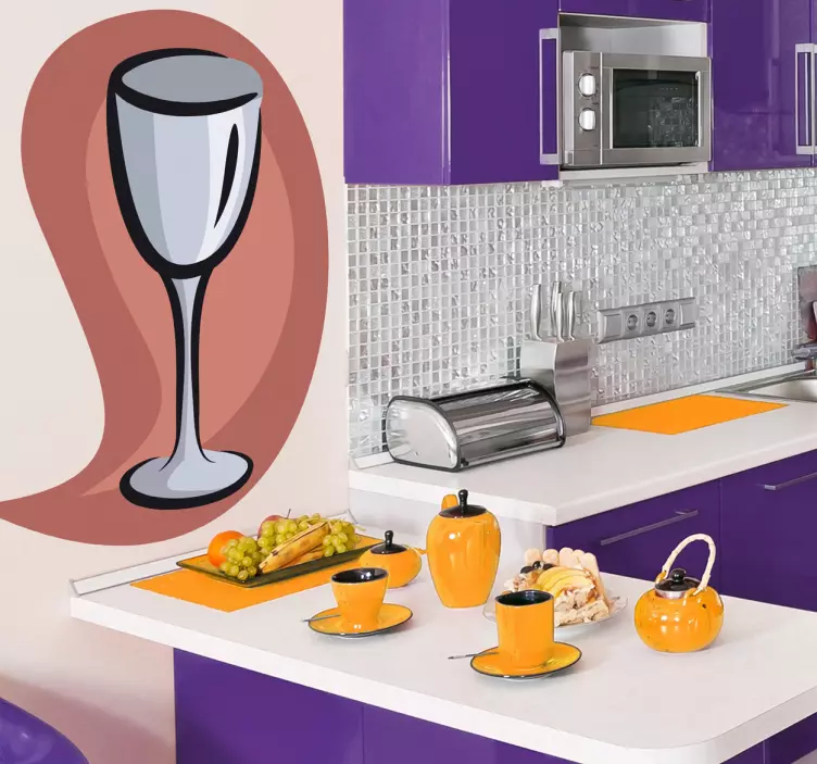 Wijn glas sticker - TenStickers