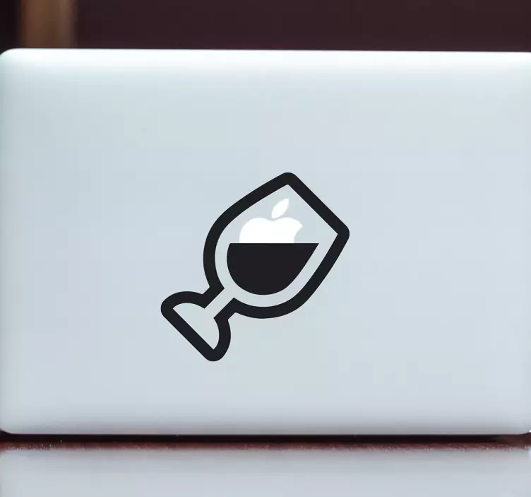 Wijnglas grafisch laptop sticker - TenStickers