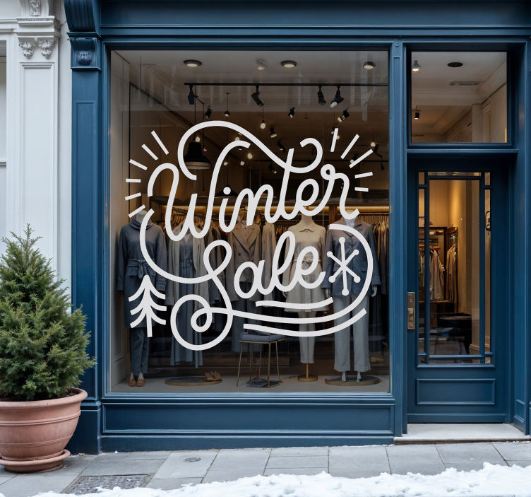 Winterbelettering korting sticker - TenStickers