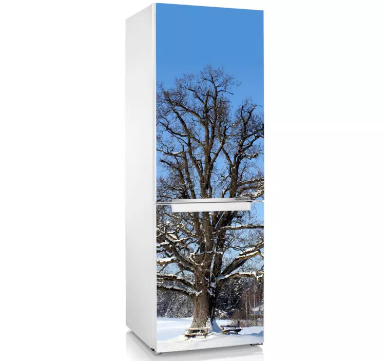 Winterboom Koelkast Decoratiesticker - TenStickers