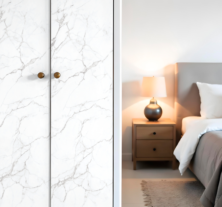 Wit marmer meubel sticker - TenStickers