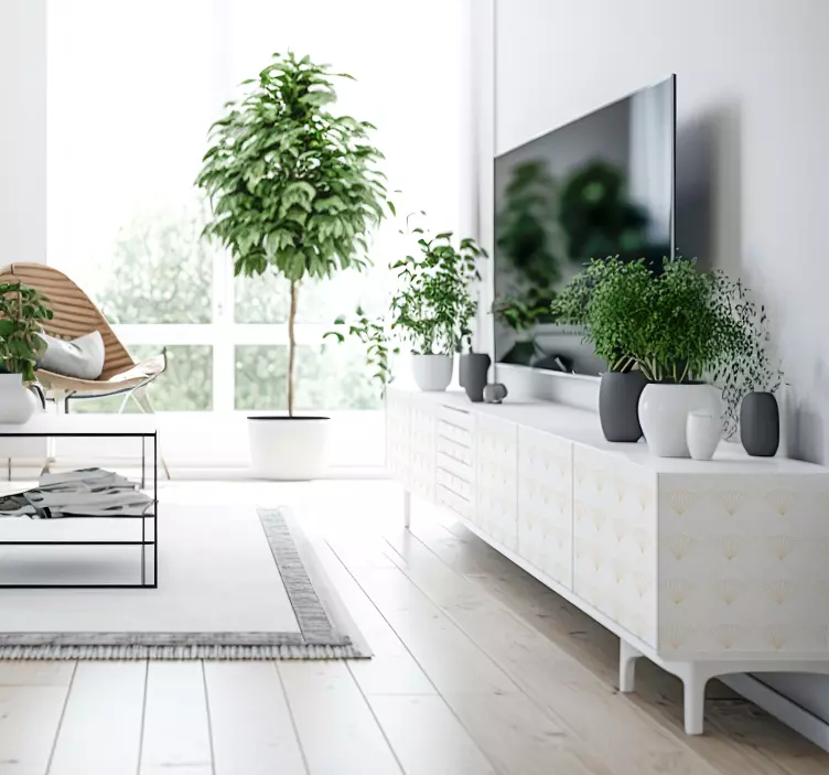 Witte lijnen sticker voor meubilair cabinet - TenStickers