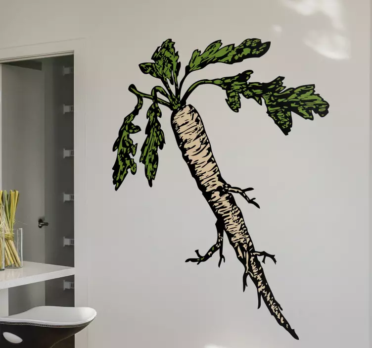 Witte wortel sticker - TenStickers