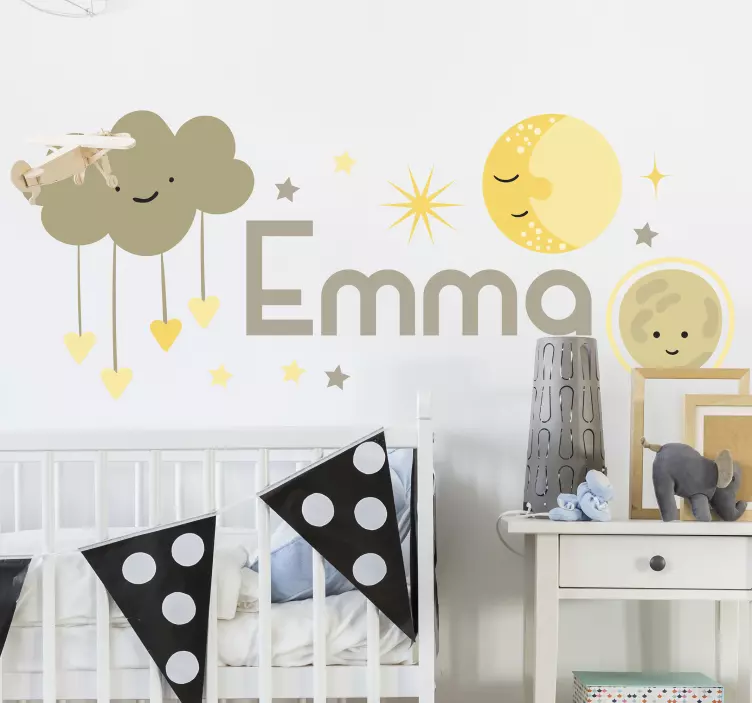 Wolken en hemelse muursticker kinderkamer - TenStickers