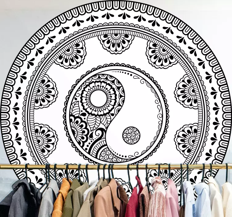 Yin yang mandala sticker geloof en politiek - TenStickers
