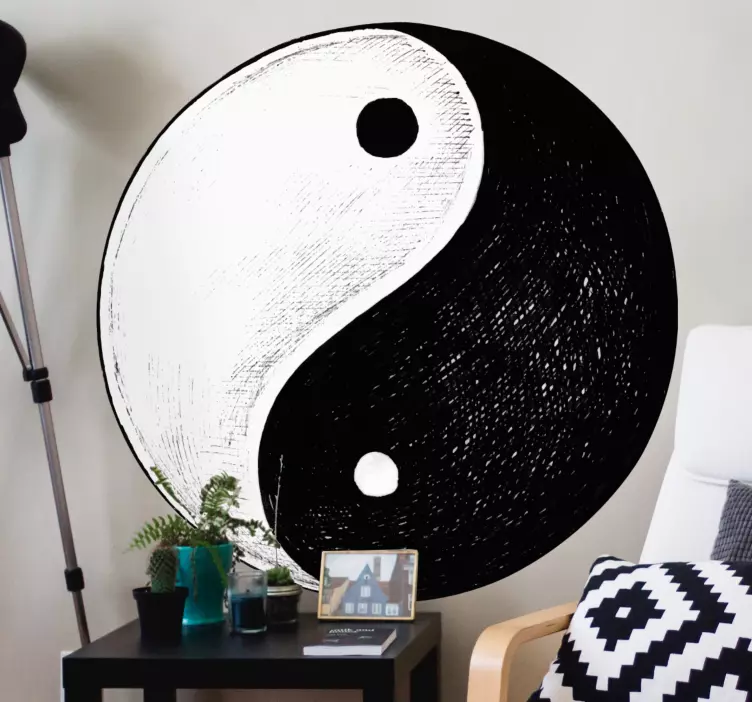 Yin yang-symbool locatie sticker - TenStickers