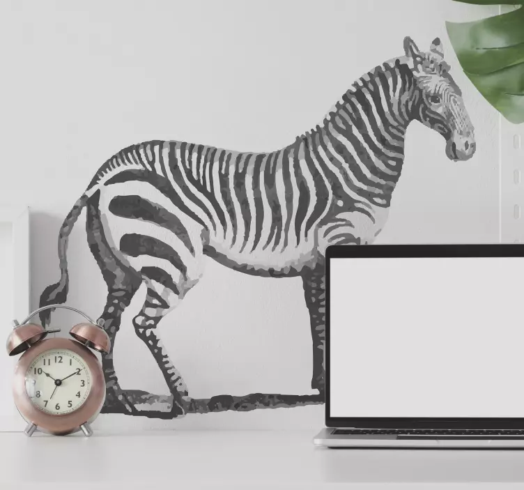 Zebra dierfiguur dieren muursticker - TenStickers