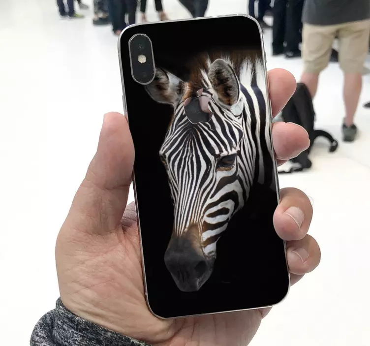 Zebrakop dicht bij elkaar iPhone sticker - TenStickers