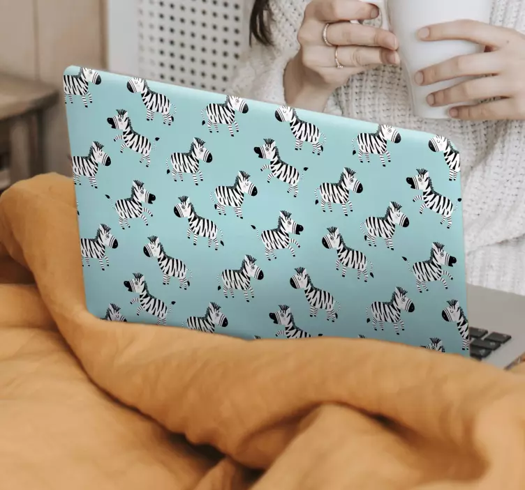 Zebraprint omslag laptop sticker - TenStickers