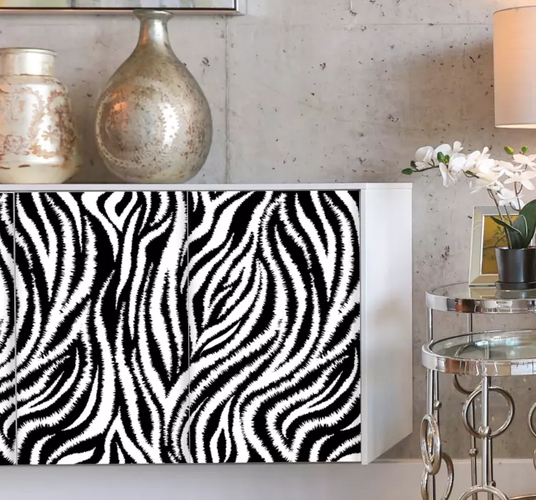 Zebrastrepenpatroon meubel sticker - TenStickers