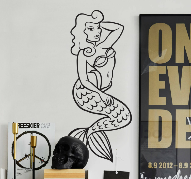 Zeemeermin Muursticker Silhouet - TenStickers