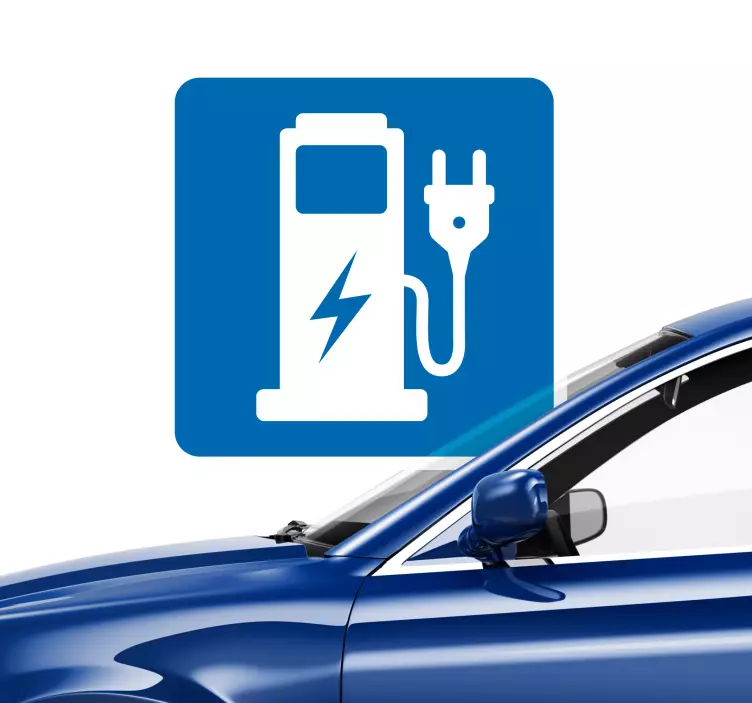 Elektrisch oplaadpunt vinyl bord - TenStickers