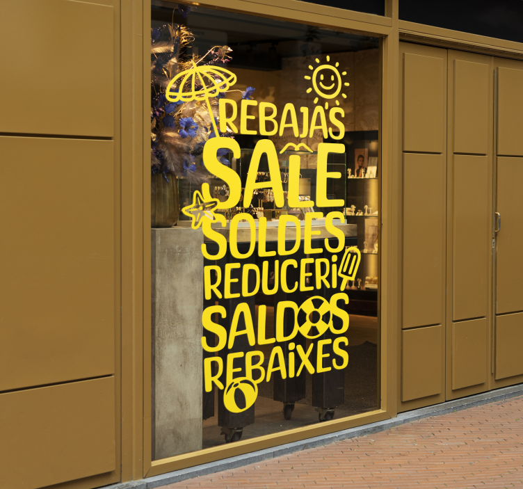 Zomertalen korting sticker - TenStickers