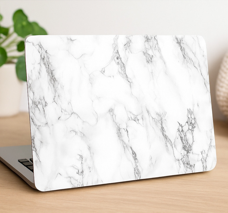 Zwart en wit marmer touchpad sticker - TenStickers