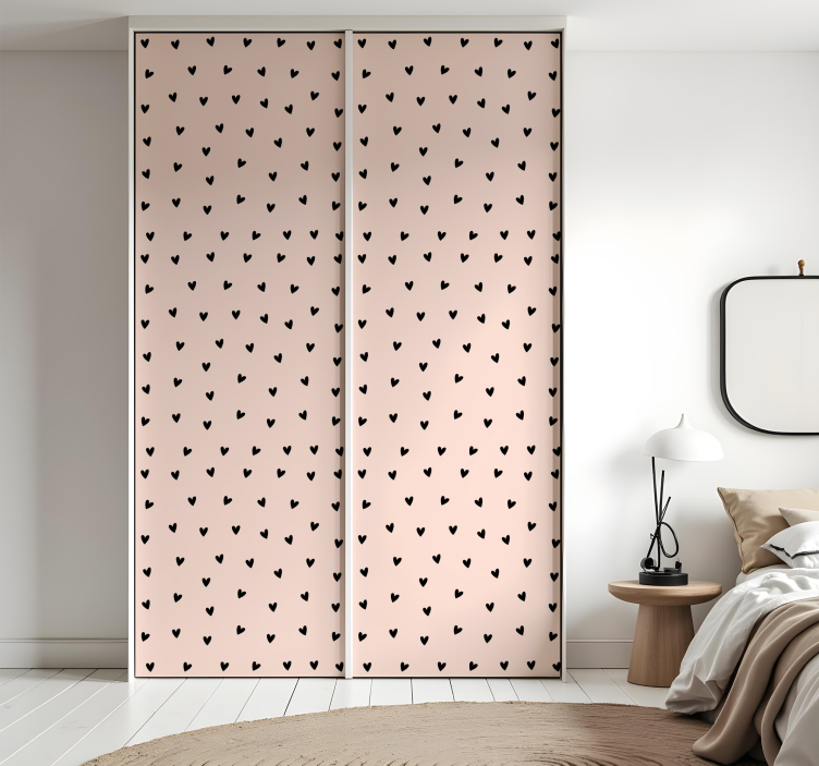 Zwart hartpatroon meubel sticker - TenStickers