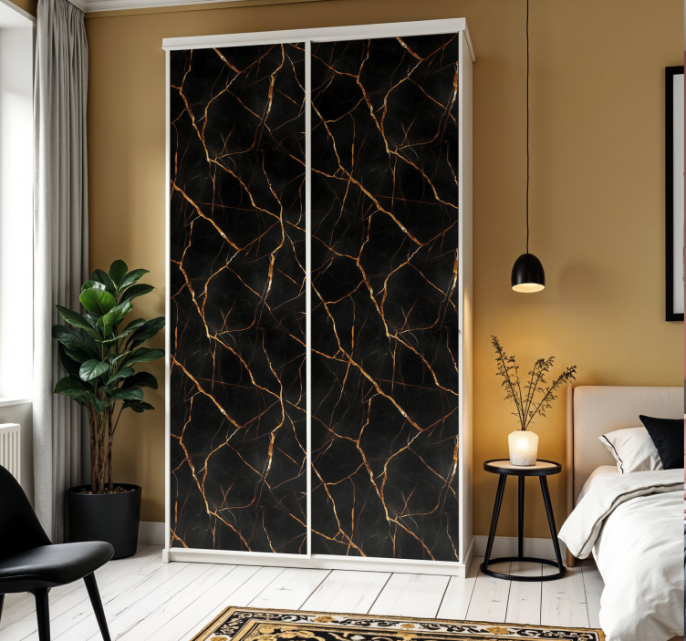 Zwart marmer meubel sticker - TenStickers