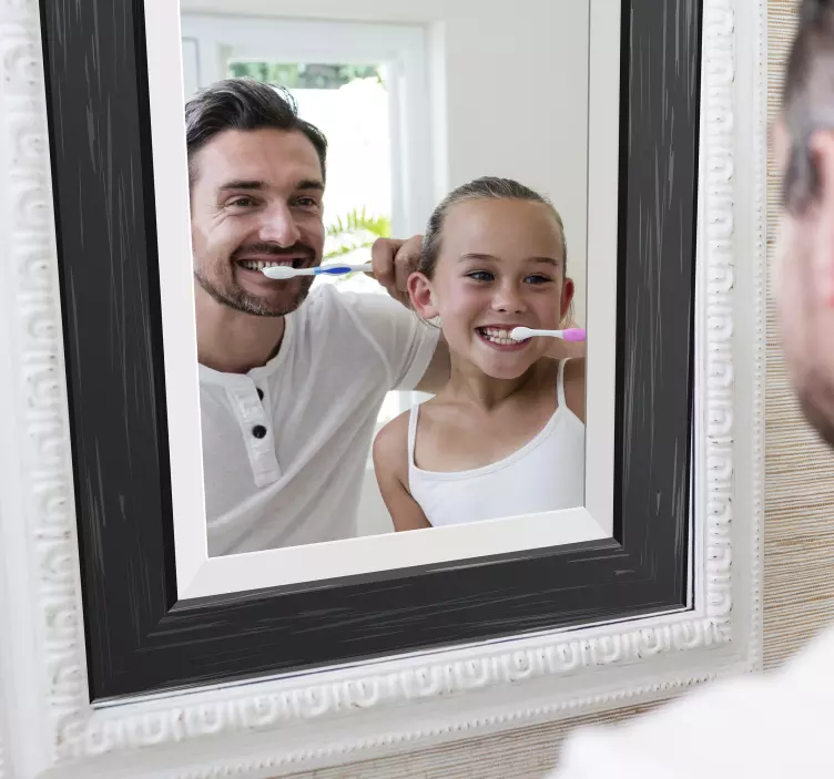 Zwart frame zelfklevende spiegelsticker - TenStickers