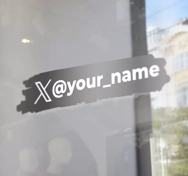 Zwarte sticker aanpasbare twitter naam - TenStickers