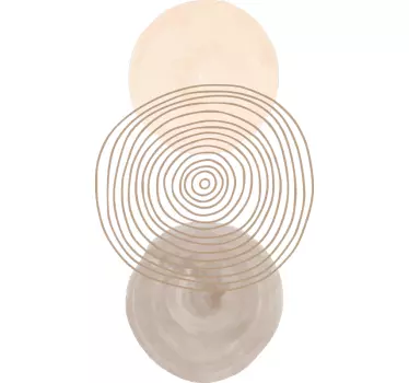 Abstracte ronde en lijnen slaapkamer muursticker - TenStickers