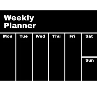 Weekplanner krijtbord sticker - TenStickers