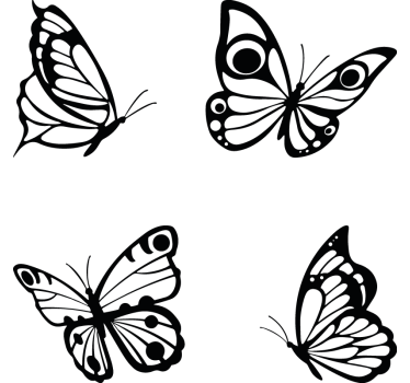 Vliegende vlinders Raamsticker - TenStickers