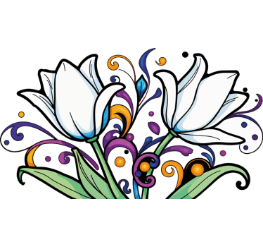 Kleurrijke tulpen autosticker - TenStickers