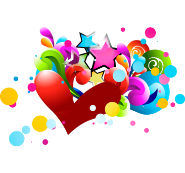 Schattig gekleurd hart autosticker - TenStickers