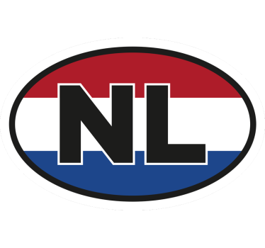 Vlag van nederland in ovale vorm autosticker - TenStickers