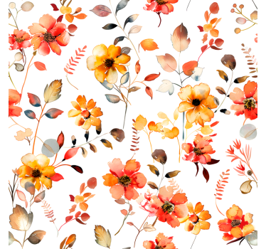 Herfstbloemen patroon Raamsticker - TenStickers