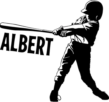 Muursticker personaliseerbare kinderen honkballer - TenStickers