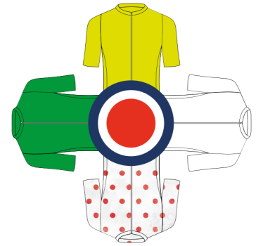 4 wielershirt en cirkel fiets sticker - TenStickers
