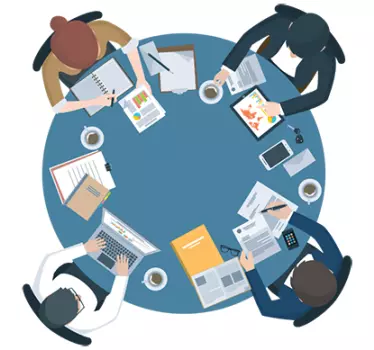 Muursticker kantoor vergader tafel - TenStickers