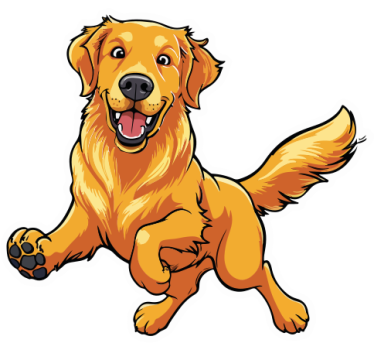 Speelse golden retriever autosticker - TenStickers
