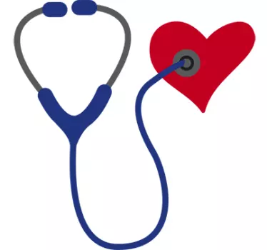 Muursticker hart met stethoscoop - TenStickers
