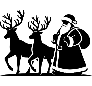 Kerst raamsticker silhouet van de kerstman - TenStickers