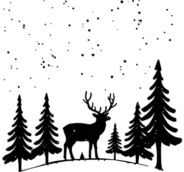 Kerst raamsticker winters tafereel - TenStickers
