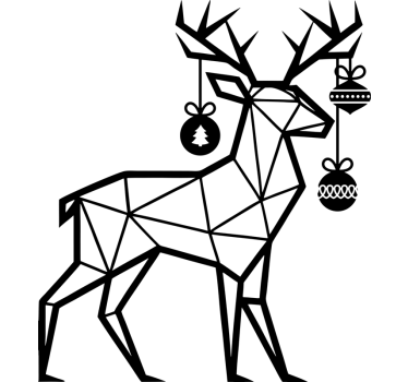 Geometrisch rendier kerst sticker - TenStickers