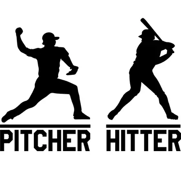 Sticker sport Pitcher en Hitter - TenStickers
