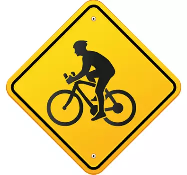 Muursticker waarschuwingsbord fietsers - TenStickers