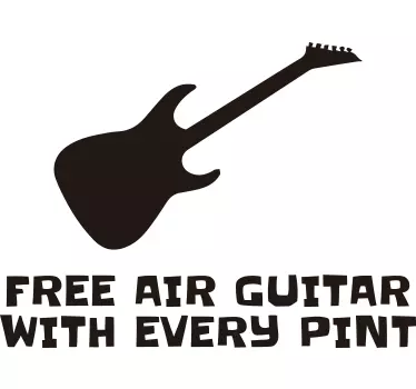 Muursticker Air Guitar with every Pint - TenStickers