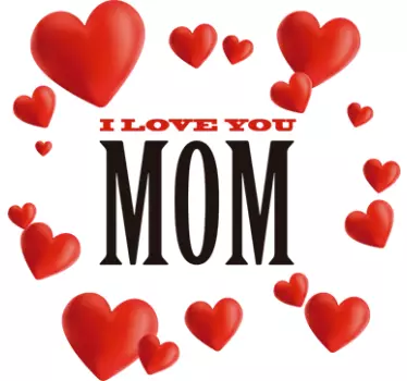 Muursticker I love you mom hartjes - TenStickers