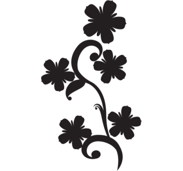 Elegante bloem fiets sticker - TenStickers