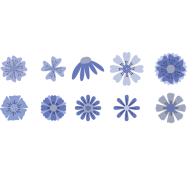 Sierlijke blauwe bloemen fiets sticker - TenStickers